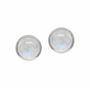 🔵 Moonstone Sterling Silver Stud Earrings